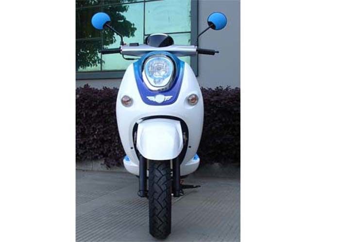 Xe tay ga mini 50cc màu trắng / xanh với hai gương chiếu hậu / Hộp phía sau