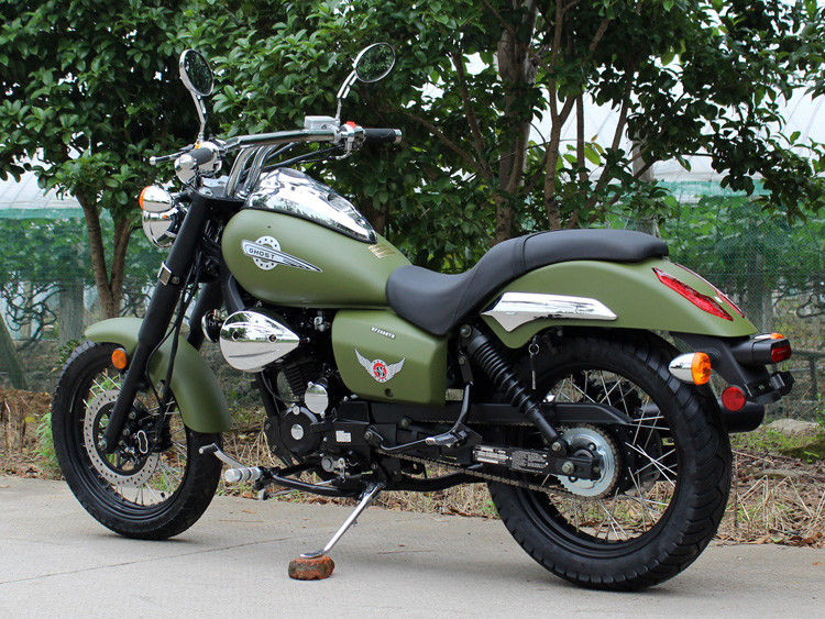Bobber Chopper 250cc Green Army Tiêu thụ dầu thấp 90 km / H với 5 hộp số tay