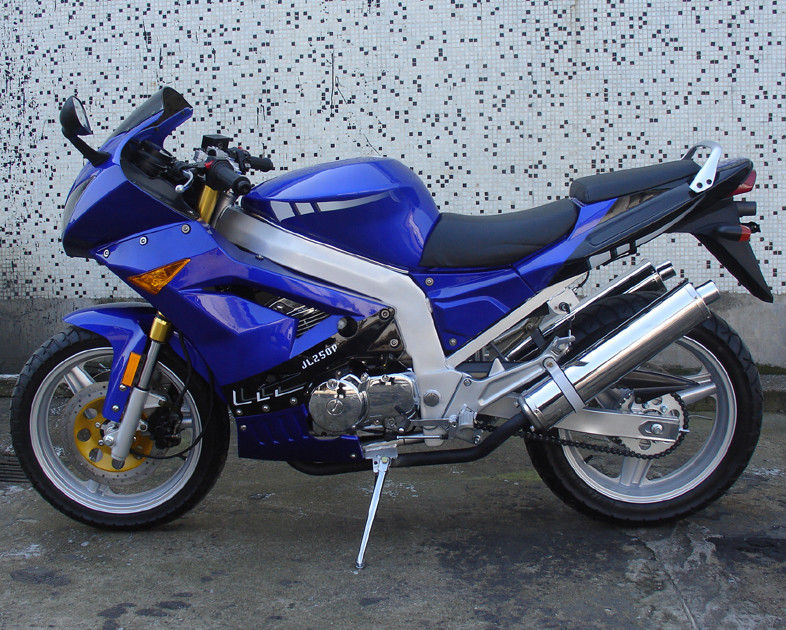 Blue Double xi lanh Bốn thì xe máy Chopper 250cc với làm mát bằng không khí cưỡng bức