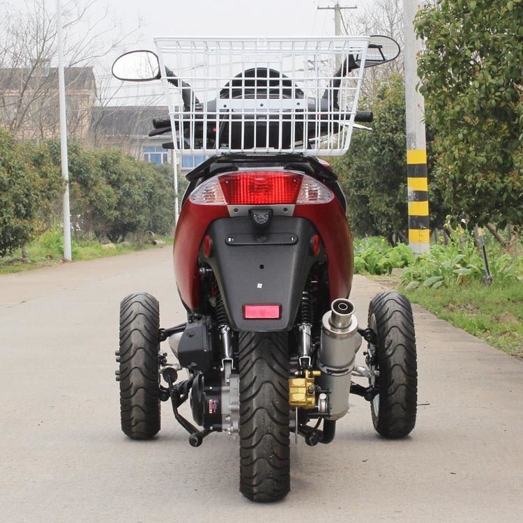 Máy làm mát không khí 50cc dành cho người lớn Tri Wheel Xe máy Xi lanh đơn 4 thì với hộp phía sau