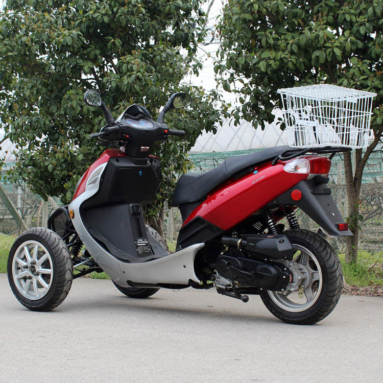 Máy làm mát không khí 50cc dành cho người lớn Tri Wheel Xe máy Xi lanh đơn 4 thì với hộp phía sau