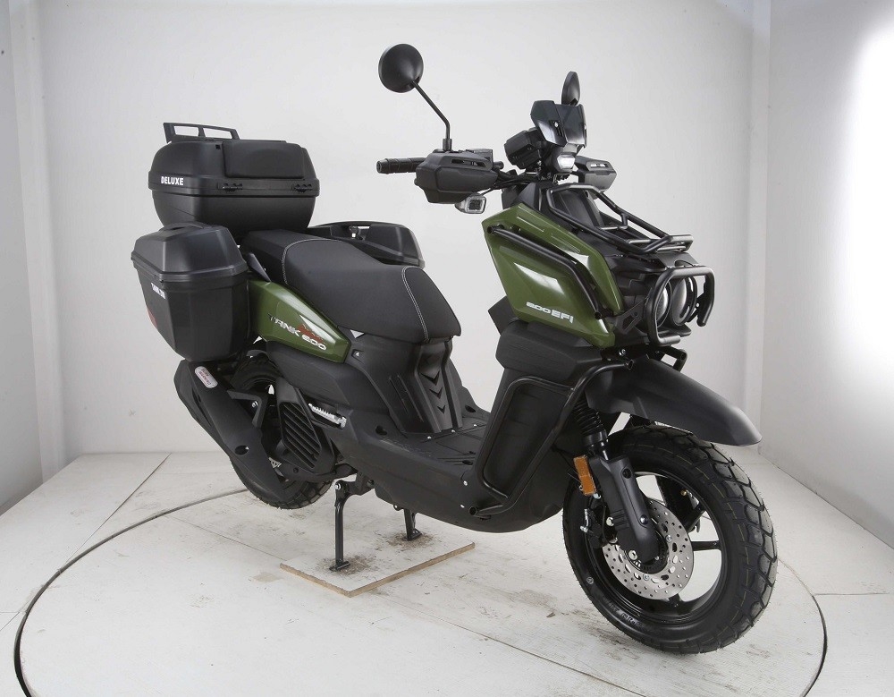New Army Style Scooter 200 Tank 200 Efi Deluxe với lốp xe lớn hơn và người mang hành lý bên