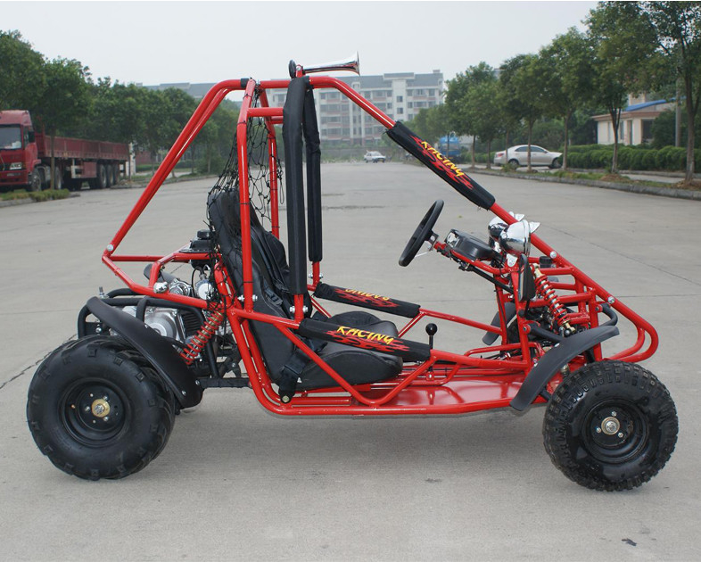 Máy nén khí CDI làm mát bằng không khí 110cc Bắt đầu một chỗ ngồi Đi Kart Khay phanh 12V 6.5AH Pin